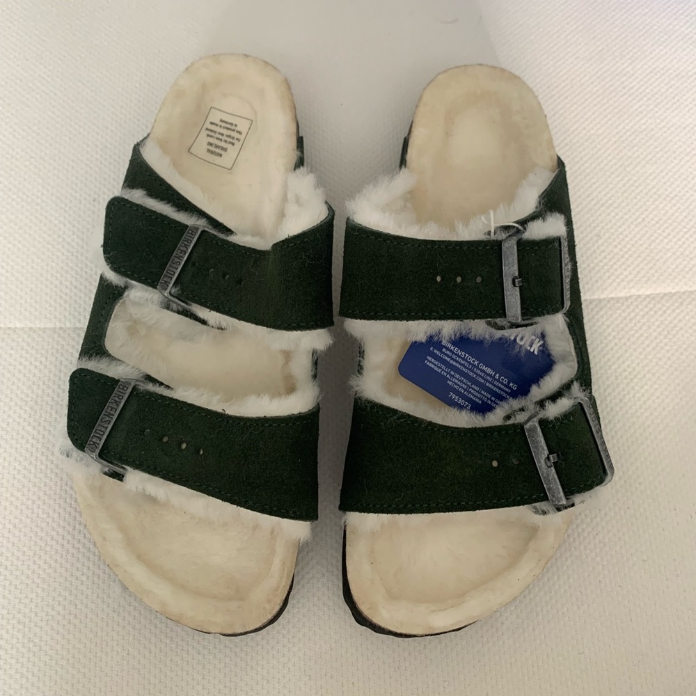 NWT Birkenstock Arizona Shearling Sandals in Mountain View - Picture 2 of 4